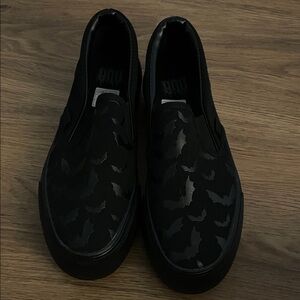 YRU Black Bat Slip-On Sneakers